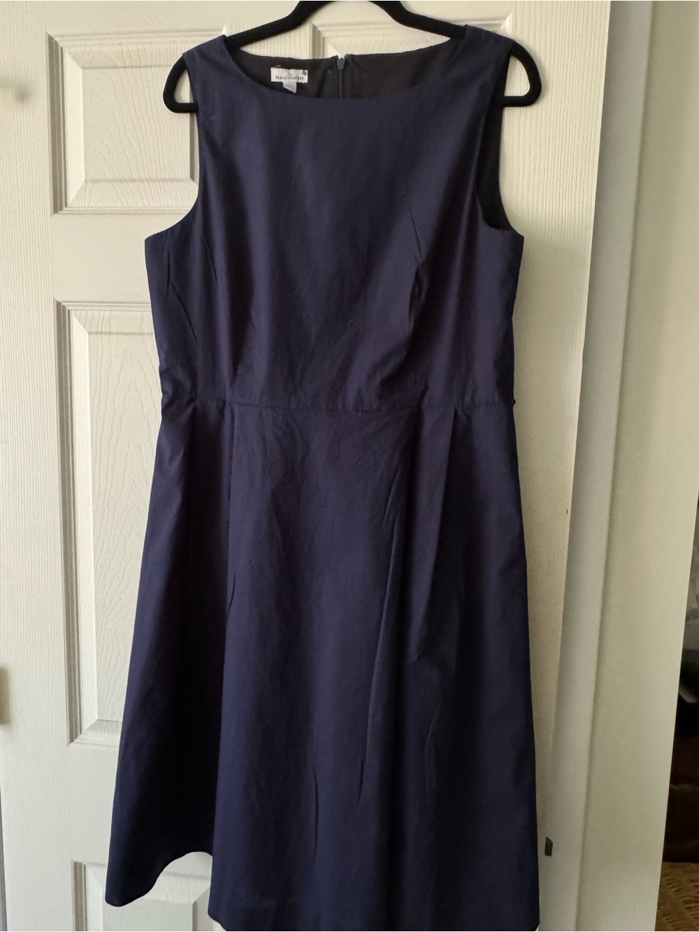 L.L. Bean Navy Sleeveless Midi Dress